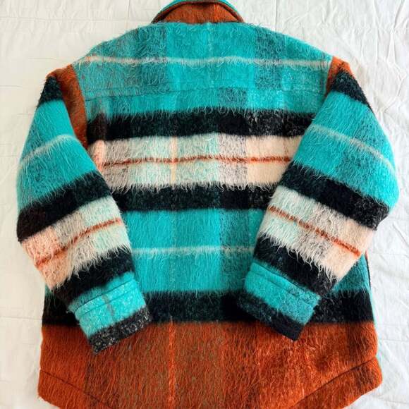 Urban Outfitters BDG Brushed Melton Plaid Shirt Jacket - Picture 3 of 6